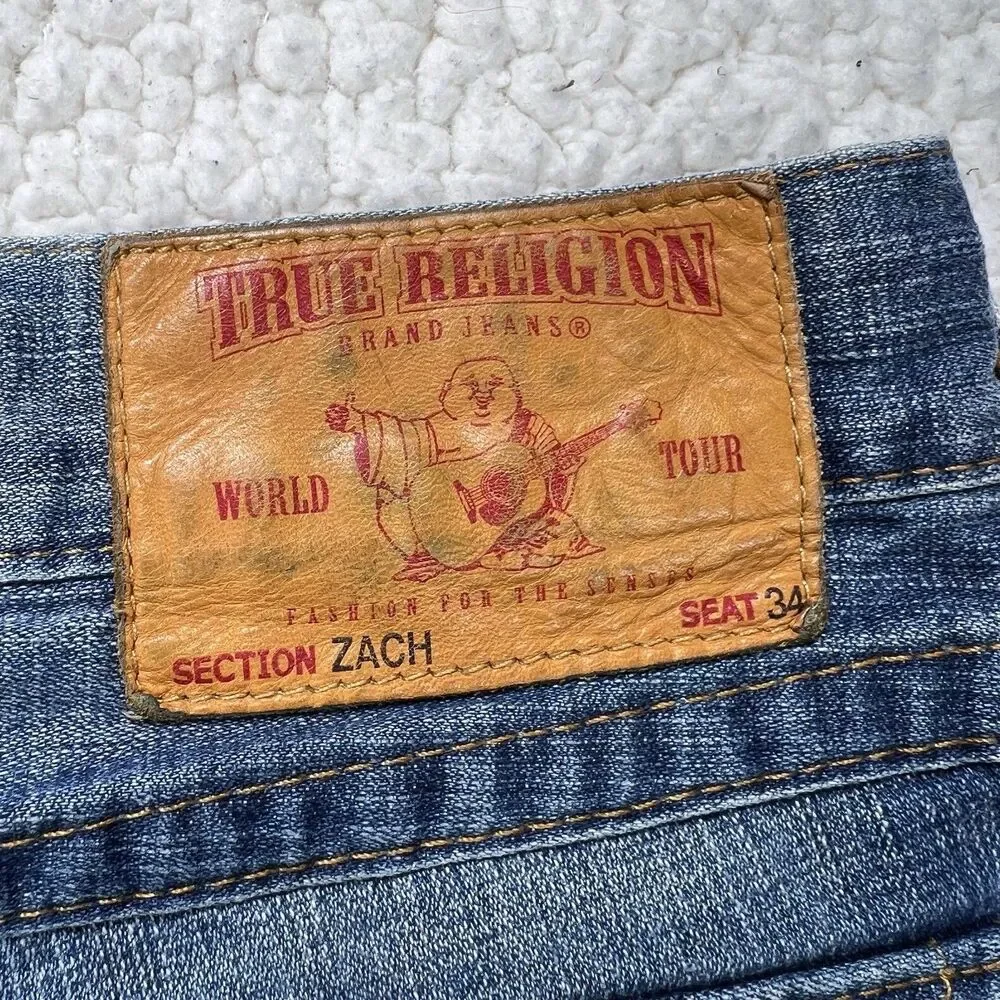 True Religion Zach Jeans Men’s 36 USA Y2K‎ Straight Leg Denim Streetwear